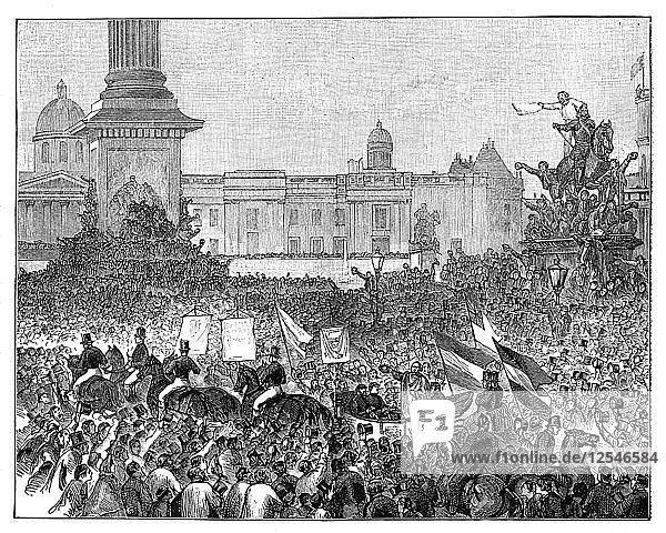 Giuseppe Garibaldis reception in Trafalgar Square  London  1864. Artist: Unknown
