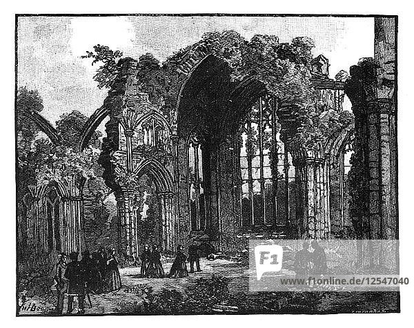Besuch von Königin Victoria in Melrose Abbey  Schottland  Ende des 19. Jahrhunderts. Künstler: Unbekannt