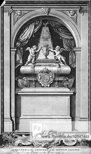 The Monument of King James II of England  Chapel of the Scotch College  Paris.Artist: Bosc