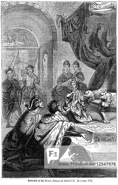 Die Verlobung von Isabella von Valois (1389-1409) mit König Richard II (1367-1400)  1396. Künstler: Unbekannt