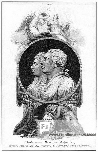 König Georg III. und Königin Charlotte  19. Jahrhundert. Künstler: Fassbinder