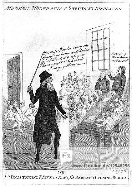 Moderne Mäßigung auffällig dargestellt  1799. Künstler: Kay