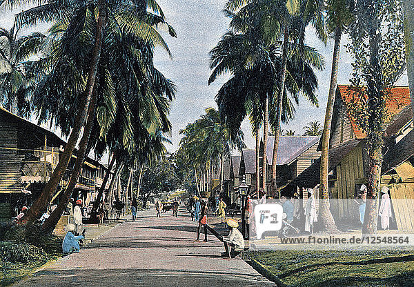 Straße in Port Blair  Andamanen und Nikobaren  Indischer Ozean  um 1890. Künstler: Gillot