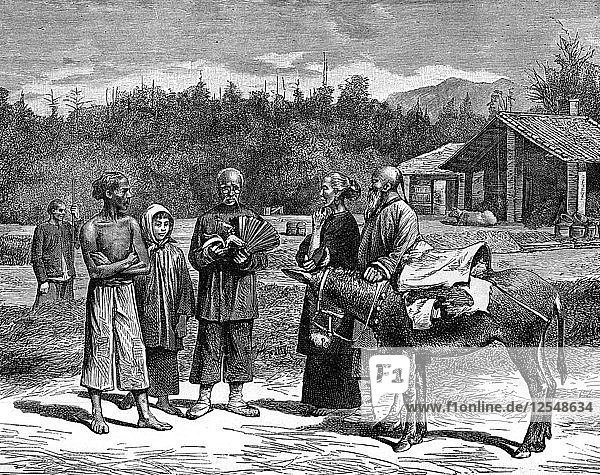 Bauernhof in der Provinz Kanton  China  Ende des 19. Jahrhunderts. Künstler: Adrien Marie
