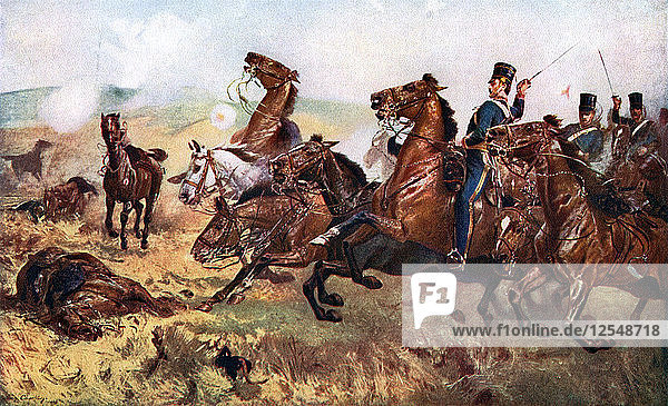 Schlacht von Balaclava  25. Oktober 1854  (um 1920). Künstler: John Charlton