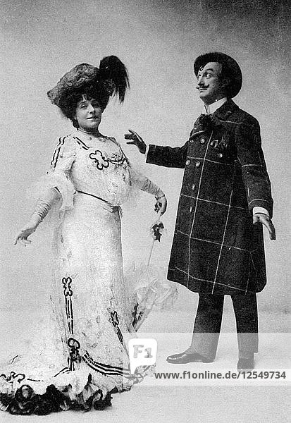 Ada Blanche und JR Hale in einer Szene aus The Medal and the Maid  1909. Künstler: Unbekannt