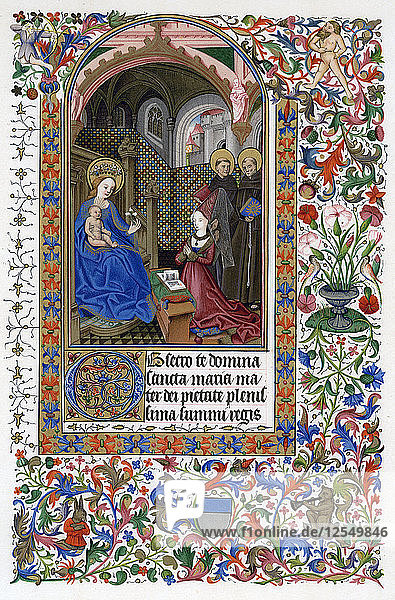 Amadee de Saluces und die Jungfrau  Mitte des 15. Jahrhunderts. Künstler: Unbekannt