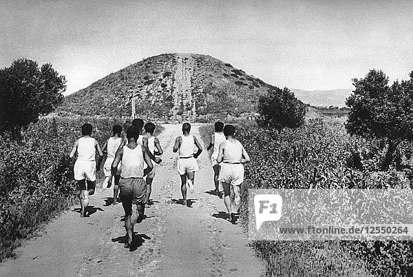 The Tumulus of Marathon Greece 1937.Artist: Martin Hurlimann