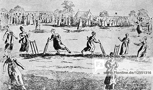 Ein Kricketspiel für Damen  Newington Green  Islington  London  1811 (1912). Künstler: Unbekannt