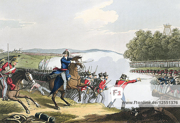 Die vom Herzog von Wellington entschiedene Schlacht von Waterloo  1815 (1816). Künstler: Matthew Dubourg