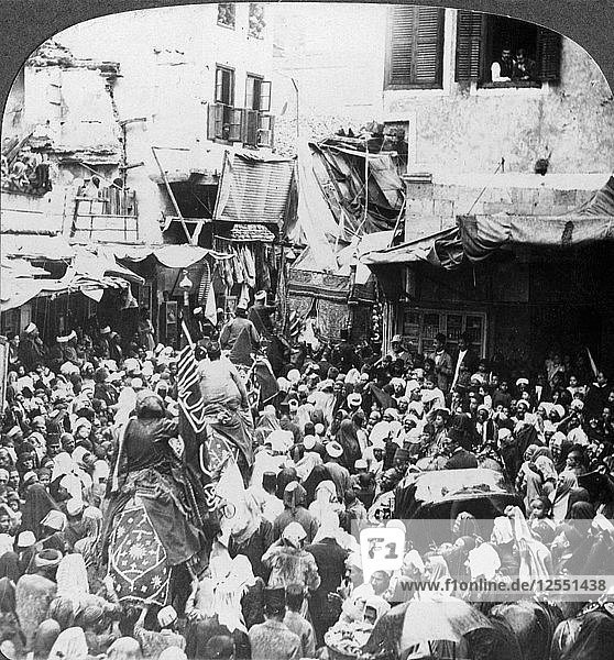 The Holy Carpet Parade with the Mahmal  Cairo  Egypt  1905.Artist: Underwood & Underwood