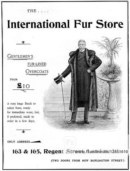 Advertisement for the International Fur Store  1901. Artist: Unknown