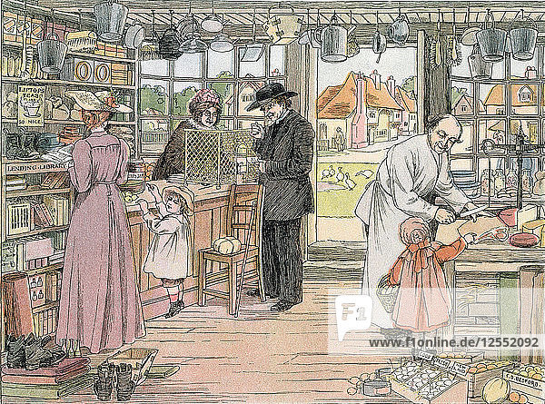 Der Gemischtwarenladen  1899. Aus Das Buch der Geschäfte  1899. Künstler: Francis Donkin Bedford