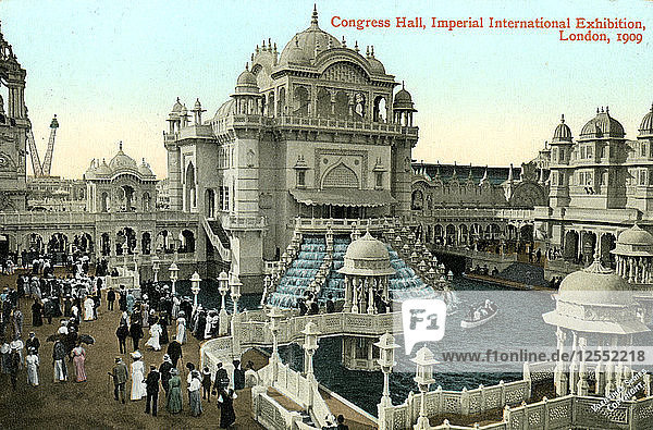 Kongresshalle  Imperial International Exhibition  London  1909 Künstler: Valentine & Söhne