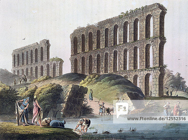 Ruinen des großen Aquädukts des antiken Karthago  Tunesien  1803. Künstler: Luigi Mayer