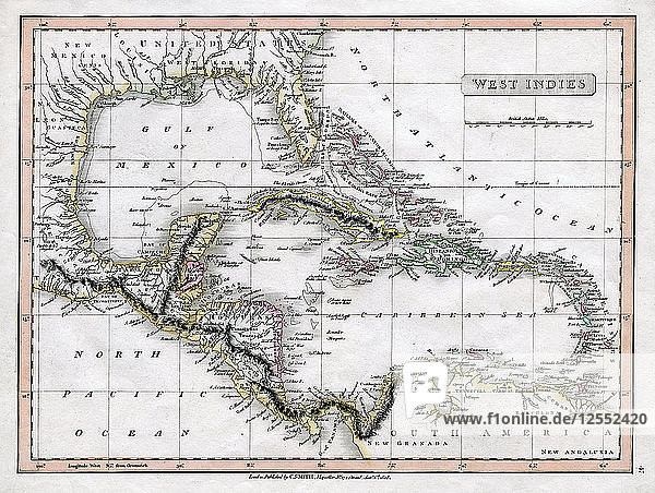 A map of the West Indies  1808.Artist: C Smith