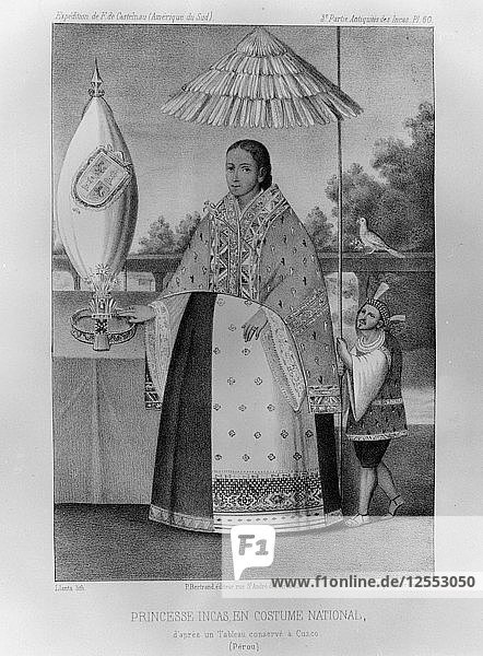 Inka-Prinzessin  Nationaltracht  1852. Künstler: Jacques Francois Gauderique Llanta