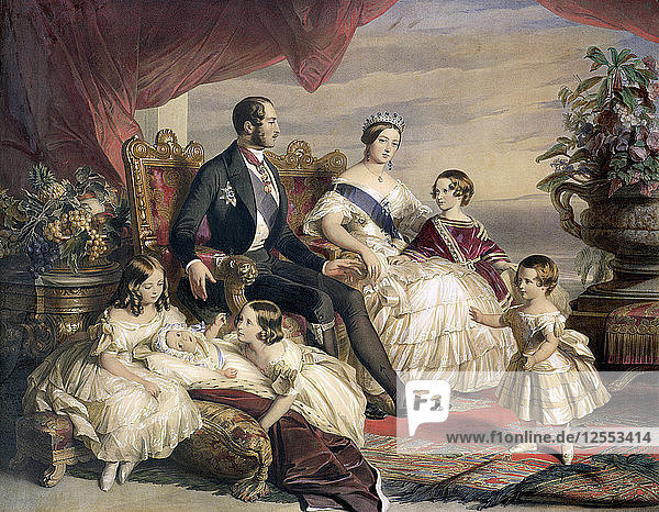 Königin Victoria und Prinz Albert mit fünf ihrer Kinder  1846. Künstler: Unbekannt