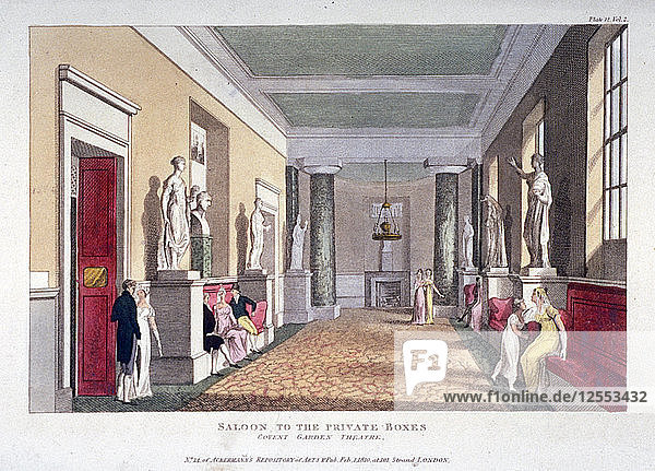 Raum neben den Privatlogen  Covent Garden Theatre  Bow Street  Westminster  London  1810. Künstler: Anon