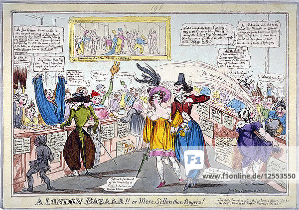 Ein Londoner Basar! oder mehr Verkäufer als Käufer!...  um 1820. Künstler: Anon