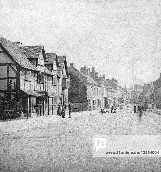 Henley Street  Stratford-upon-Avon  Warwickshire  Ende des 19. Jahrhunderts. Künstler: Unbekannt