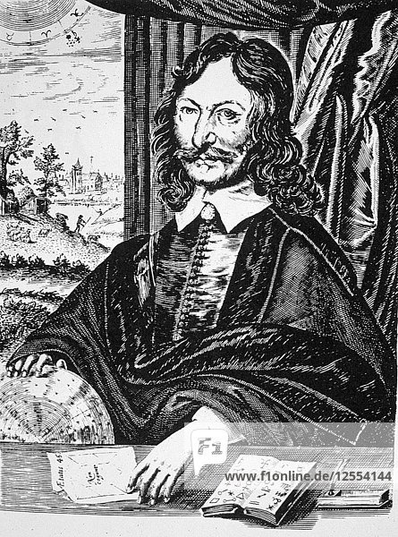 William Lilly  englischer Astrologe  1647 (spätes 19. Jahrhundert). Künstler: Unbekannt