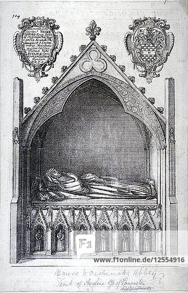 Das Grabmal von Avaline  Gräfin von Lancaster  Westminster Abbey  London  1666. Künstler: Wenzel Hollar