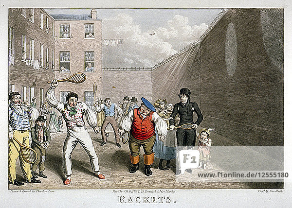 Schläger spielen  Fleet Prison  London  um 1825. Künstler: Theodore Lane