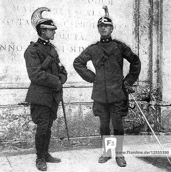 Two Italian dragoons  1922.Artist: Donald McLeish