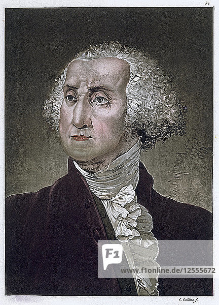 George Washington  erster Präsident der Vereinigten Staaten von Amerika  (um 1820). Künstler: Gallo Gallina