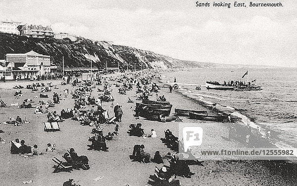Der Strand von Bournemouth  Dorset  um 1920. Künstler: Unbekannt