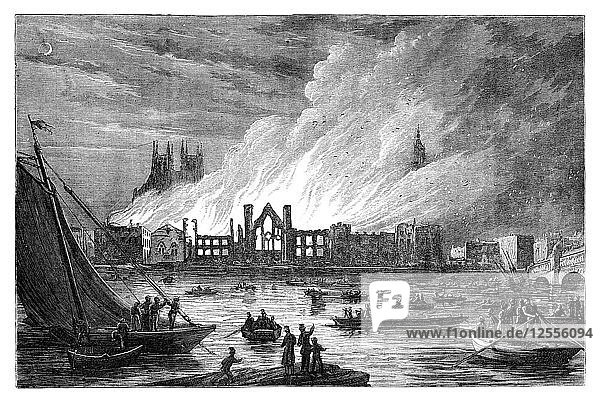 Die Verbrennung der Houses of Parliament  London  1834 (um 1895). Künstler: Unbekannt