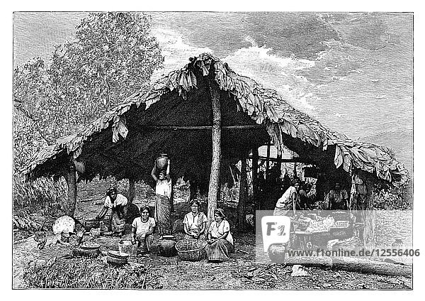 Indianerinnen in den heißen Ländern am Pazifik  Mittelamerika  um 1890. Künstler: Henri Thiriat
