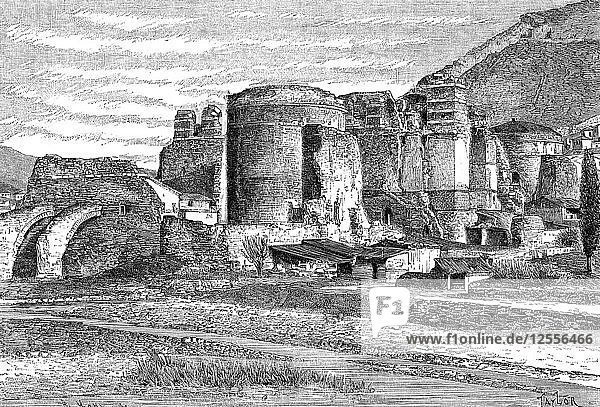The ruins of the basilica at Pergamon Turkey 1895. Artist: Unknown