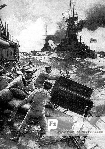 British sailors throwing overboard luxuries  North Sea  First World War  1914. Artist: Unknown