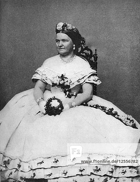 Mary Todd Lincoln  Ehefrau von Präsident Abraham Lincoln  um 1860  (1908). Künstler: Unbekannt
