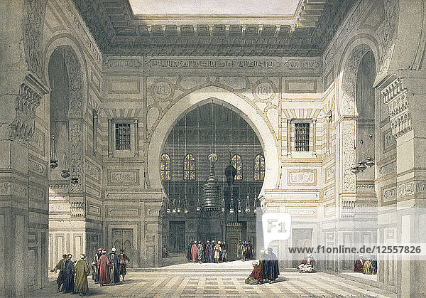 Interior of the Mosque of Sultan Hassan  Cairo  Egypt  19th century. Artist: David Roberts