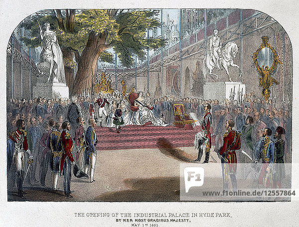 Die Eröffnung des Industriepalastes im Hyde Park durch Königin Victoria  1. Mai 1851 Künstler: Unbekannt