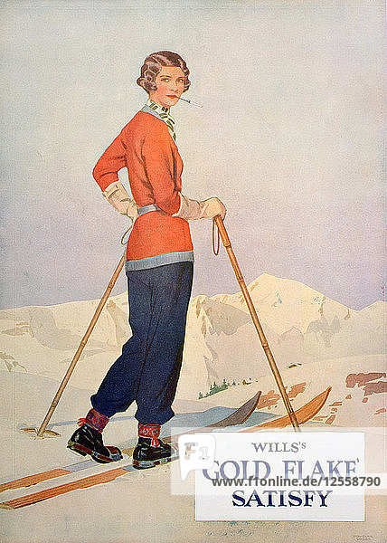 Werbung für Wills Gold Flake Zigaretten  1930. Künstler: Unbekannt