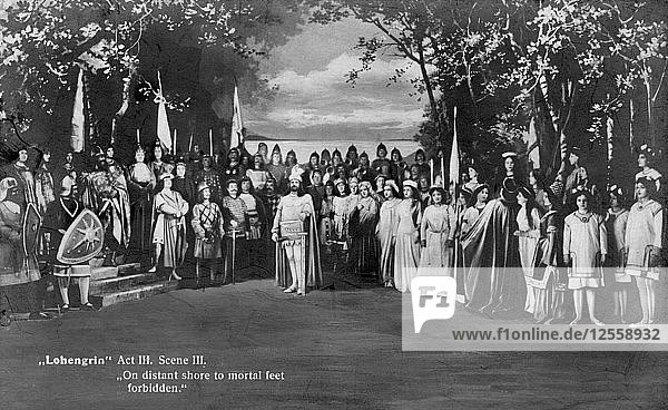 Aufführung von Richard Wagners Oper Lohengrin (Akt III  Szene III)  1907.Künstler: Schwalb