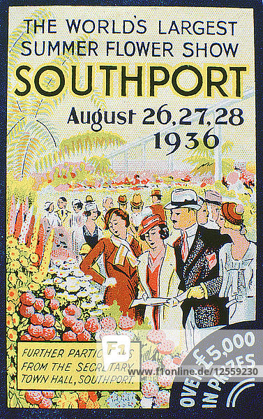 Werbung für die Southport Flower Show  Lancashire  1936. Künstler: Unbekannt
