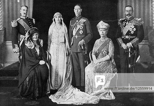 Die Hochzeit des Herzogs von York und Lady Elizabeth Bowes-Lyon  1923. Künstler: Unbekannt