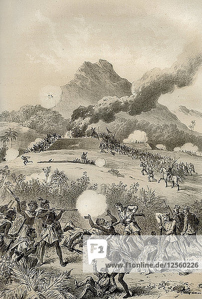 Einnahme einer Maori-Redoute  Maori-Kriege  1845-1873 (1879). Künstler: McFarlane und Erskine