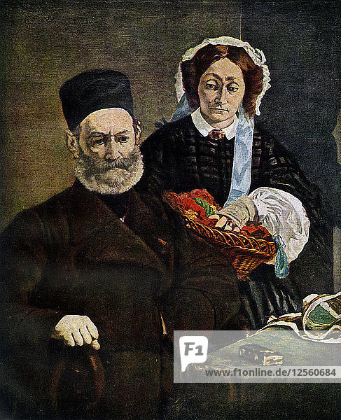 Porträt von Monsieur und Madame Auguste Manet  1860 (1938).Künstler: Edouard Manet