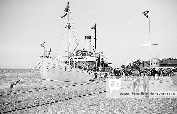 The Steamer Landskrona II moored at the quay  Landskrona  Sweden  1935. Artist: Unknown