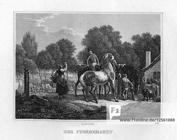 Pferdemarkt  um 1833. Künstler: Unbekannt