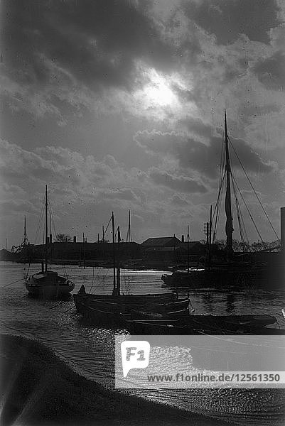 Hafenszene  Landskrona  Schweden  1925. Künstler: Unbekannt