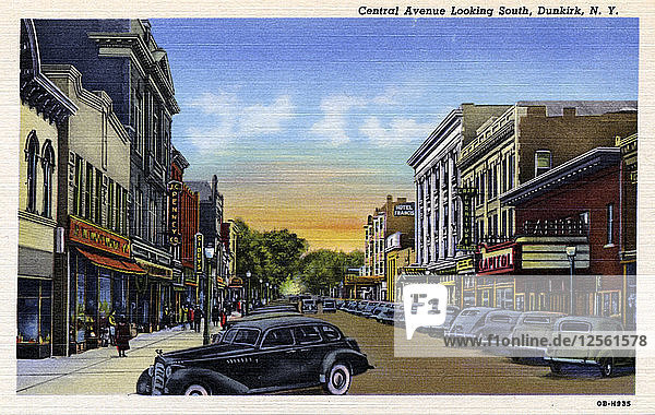 Central Avenue mit Blick nach Süden  Dünkirchen  New York  USA  1940. Künstler: Unbekannt