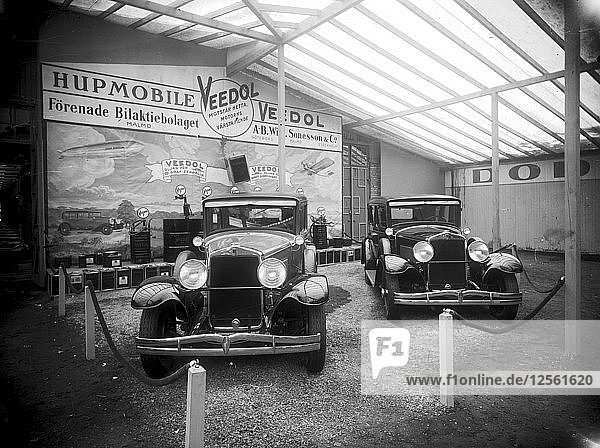Ausstellung von amerikanischen Hupmobile-Autos  Landskrona  Schweden  1920. Künstler: Unbekannt