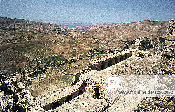 Blick auf das Tote Meer von der Burg von Kerak  Jordanien.